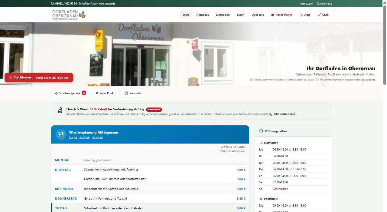 Homepage Desktop-Ansicht