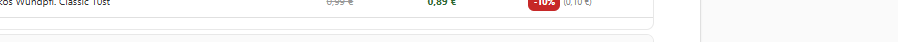 Preisvergleich Tabellenzeile